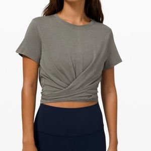 Lululemon Time To Restore Short Sleeve / color: grey sage / size: 8